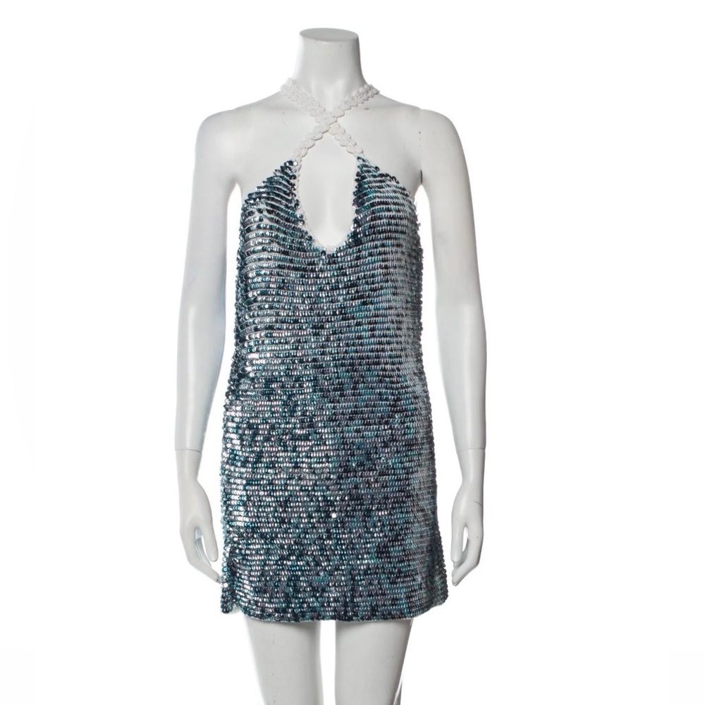 Retrofête blue sequin mini dress